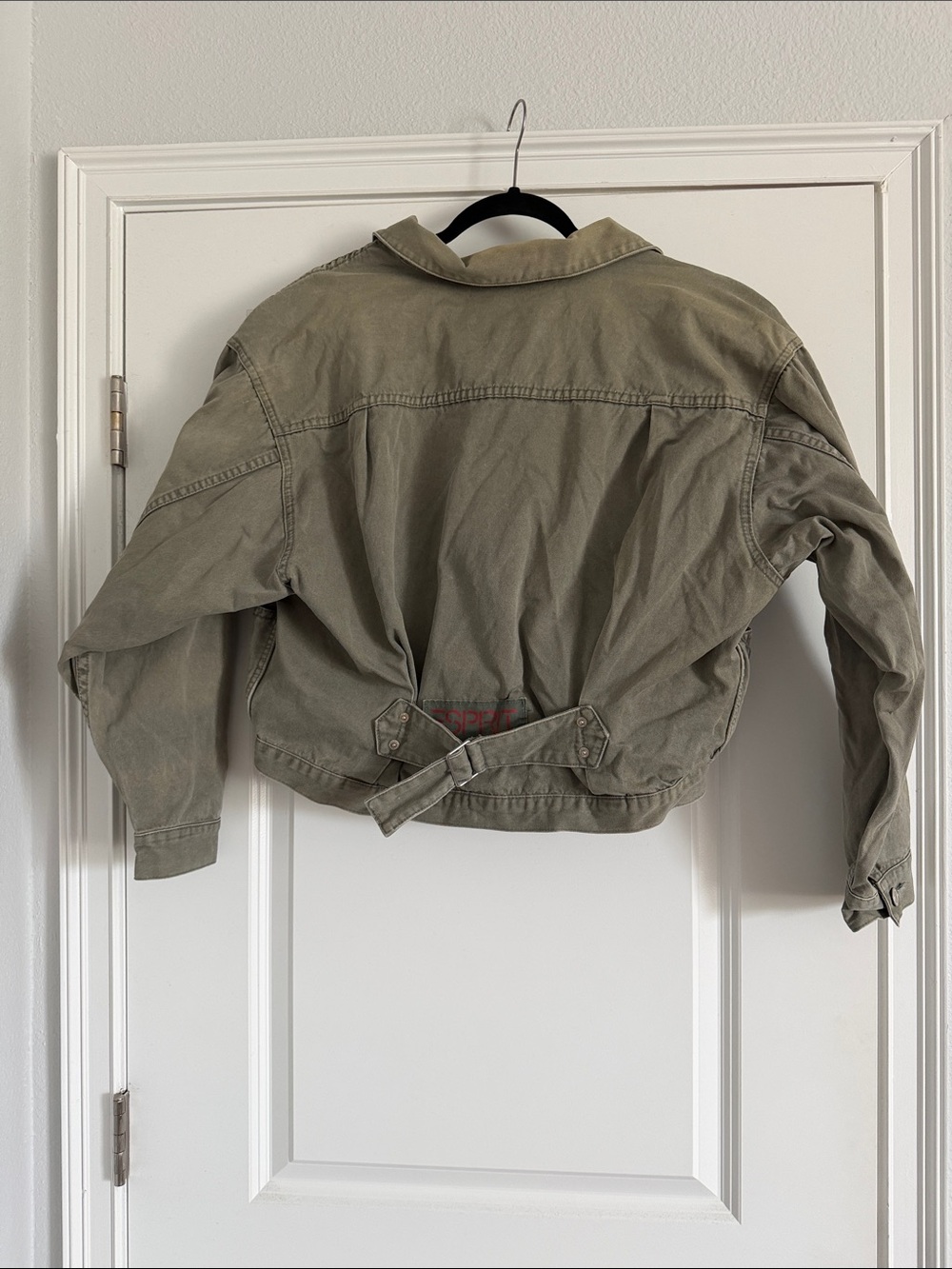 ESPIRIT Cropped boxy Olive Green Denim Jacket - Picture 8 of 9
